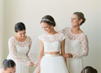 Beautiful Brand Wedding Dresses : Two piece Disney princess inspired wedding dress: www.stylemepretty… Photograp…