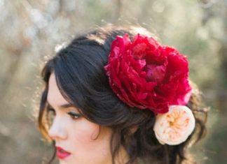 Best Hair Style For Bride : hairstyle close up giant red peony allen tsai photography sarah keestone events …