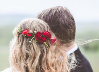 Best Hair Style For Bride : half up half down wedding hairstyle with red flower crown / www.deerpearlflow……