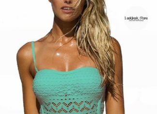 Best Swimwear 2017/2018 : Swimwear // Go for a classic look by wearing this magic mint lace halter swimsui…