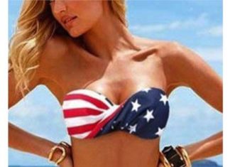 Bikinis Swimwear One pieces & Cover Ups : American Flag Bandeau Bikini