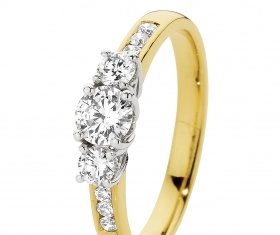 Diamond Rings : 18ct 2 Tone Gold Diamond Trilogy Ring…