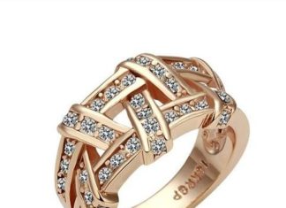 Diamond Rings : 18k Gold Plated Weave Ring…