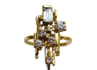 Diamond Rings : 1970 gold and diamond ring jean vendome…