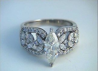 Diamond Rings : 2.10ct Marquise Diamond Engagement Ring 18kt White Gold…