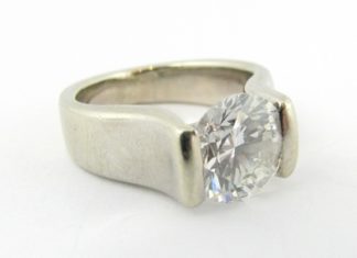 Diamond Rings : 2.5 carat tension set diamond ring…