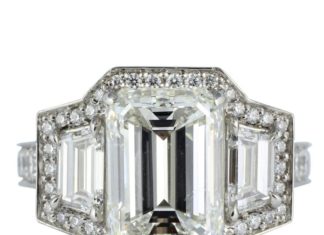 Diamond Rings : 3.39ct Emerald Cut Diamond Ring…