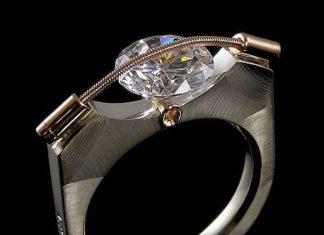 Diamond Rings : 9mm Tension Ring | T Plodowski | Tomasz Plodowski | Jewelry | Sterling Silver 14KT Gold