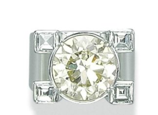 Diamond Rings : A DIAMOND RING The brilliant-cut diamond, weighing approximately 6.41 carats, …