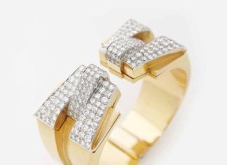 Diamond Rings : A RETRO DIAMOND, GOLD AND PLATINUM BRACELET, BY RAYMOND TEMPLIER…