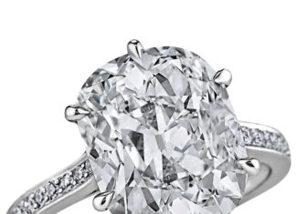 Diamond Rings : Art Deco 6.12 Carat GIA Cert Cushion Cut Diamond Platinum Engagement Ring | From…