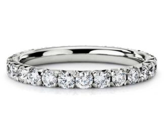 Diamond Rings : Blue Nile French Pavé Diamond Eternity Ring in Platinum #wedding #ring…
