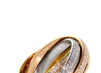 Diamond Rings : Cartier Trinity Diamond Ring in Multitone Gold | 1stdibs.com