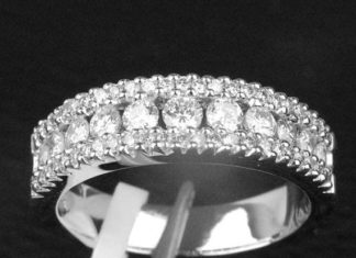 Diamond Rings : Channel 1.01ct Diamond 14K White Gold Women Men Wedding Half Eternity Band Ring…