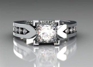 Diamond Rings : Contemporary Princess Cut Diamond Ring | Shapiro Diamonds…