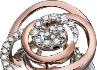 Diamond Rings : Damiani jewelry Rose white, pink gold and diamond (ct 0.56) ring