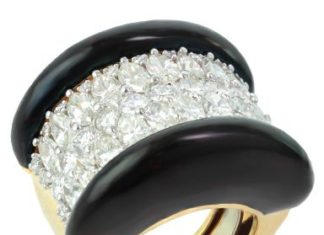 Diamond Rings : DAVID WEBB Diamond Black Enamel Platinum Gold Ring…