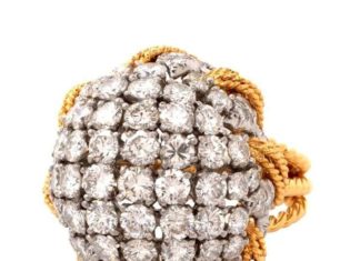 Diamond Rings : David Webb Diamond Gold Platinum Dome Cocktail Ring | From a unique collection o…