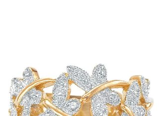 Diamond Rings : Diamond 18k Gold Plated Butterfly Band…
