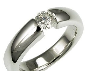 Diamond Rings : Diamond Set Tension Ring – Bespoke Engagement Ring – Diamonds are a girls best f…
