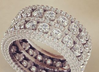 Diamond Rings : Double-row diamond eternity band…