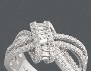 Diamond Rings : Effy Collection Diamond Ring, 14k White Gold Diamond Loop Ring…