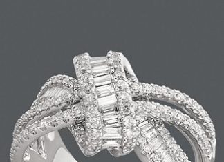 Diamond Rings : EFFY Diamond Diamond Loop Ring (9/10 ct. t.w.) in 14k White Gold – Rings – Jewelry & Watches – Macy’s