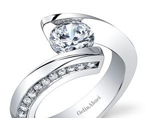 Diamond Rings : Gelin Abaci Tension Collection platinum engagement ring in bypass platinum tensi…