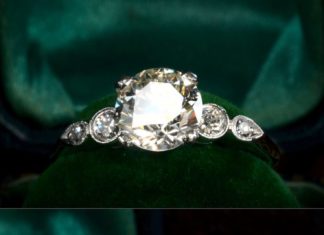 Diamond Rings : Gorgeous! 1930s Art Deco 1.39ct Old European Cut Diamond (J/VS1) RingTransitiona…