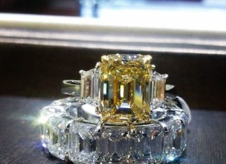 Diamond Rings : Gorgeous yellow diamond and diamond eternity band…