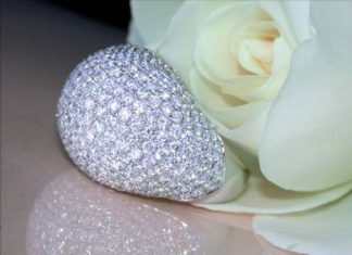 Diamond Rings : Huge Diamond Dome Ring, 8,19 cts. g-vsi WG18K – Visit: schmucktraeume.com -…