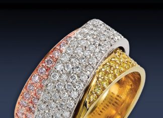 Diamond Rings : Jacob Co – Triple Gold Wrap Pave Diamond Band…