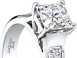 Diamond Rings : Jeff Cooper Burnish Princess Cut Diamond Engagement Ring