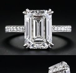 Diamond Rings : Most beautiful ring I have ever seen! 4.00 carat emerald-cut diamond engagement …