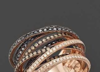Diamond Rings : Multi-Color Diamond Ring in 14K Rose Gold…
