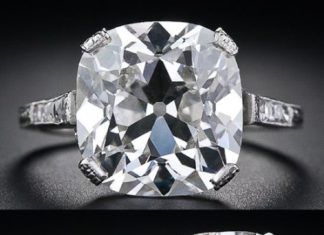 Diamond Rings : Multi-view: 6.48 carat antique cushion cut diamond ring. Via Diamonds in the Lib…