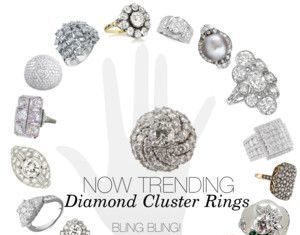 Diamond Rings : NOW TRENDING: Diamond Cluster Rings. Bling Bling!…