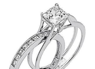 Diamond Rings : #priceabatedeals 2 Ct Princess Cut 2 Piece Engagement Wedding Ring Band Set Soli…