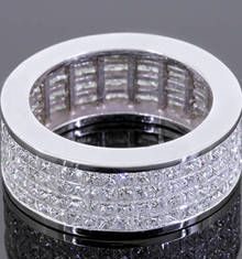 Diamond Rings : Rafaello & Co Eternity Wedding Band with White Diamonds in White Gold…