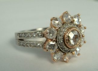 Diamond Rings : Rose Cut Diamond Engagement Ring, Diamond Engagement Ring, Vintage Ring, Georgia…