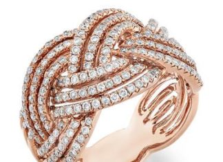 Diamond Rings : Rose gold pave diamond ring…