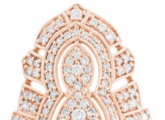 Diamond Rings : Stone Diamond & Pink Gold Tess Ring…