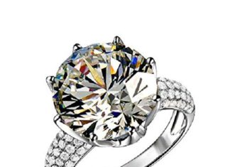 Diamond Rings : Superhai Shiny Crown Classic Fine Diamond Wedding Ring Engagement Ring Women