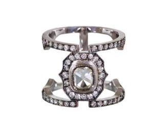 Diamond Rings : Sylva Cie | Rough Diamond Cage Ring in Wedding Diamond Solitaires at TWISTonlin…