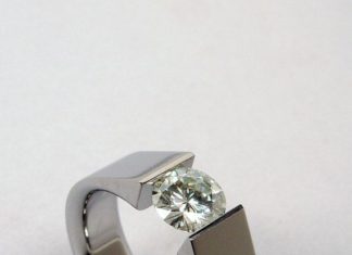 Diamond Rings : Tension set – titanium and moissanite…