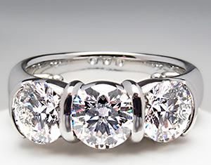 Diamond Rings : Tiffany & Co Etoile Three Stone Diamond Ring…