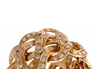 Diamond Rings : Versace Rose Gold & Diamond Ring…