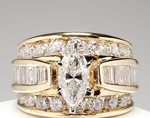 Diamond Rings : Wide Band Diamond Engagement Rings | Marquise Diamond Engagement Ring Wide Band …