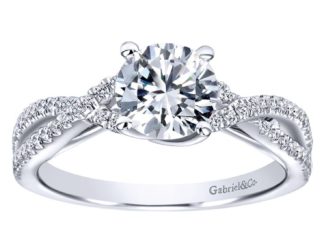 Luxury Jewelry 2017/2018 : A gorgeous 14k White Gold Diamond Criss Cross Engagement Ring. Discover your per…