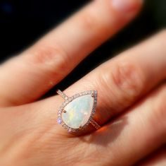 Luxury Jewelry 2017/2018 : Opal Engagement Ring Opal and Diamond Ring Welo Opal by AleaMariCo…
